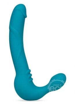 Strapless Strap On! Temptasia Luna Strapless Dildo Silicone Multi Function  Rechargeable Teal - Image 2