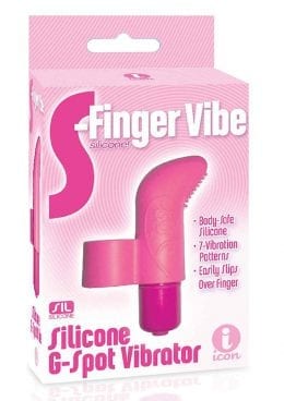 S-Finger Vibe Silicone G-Spot Vibrator Pink