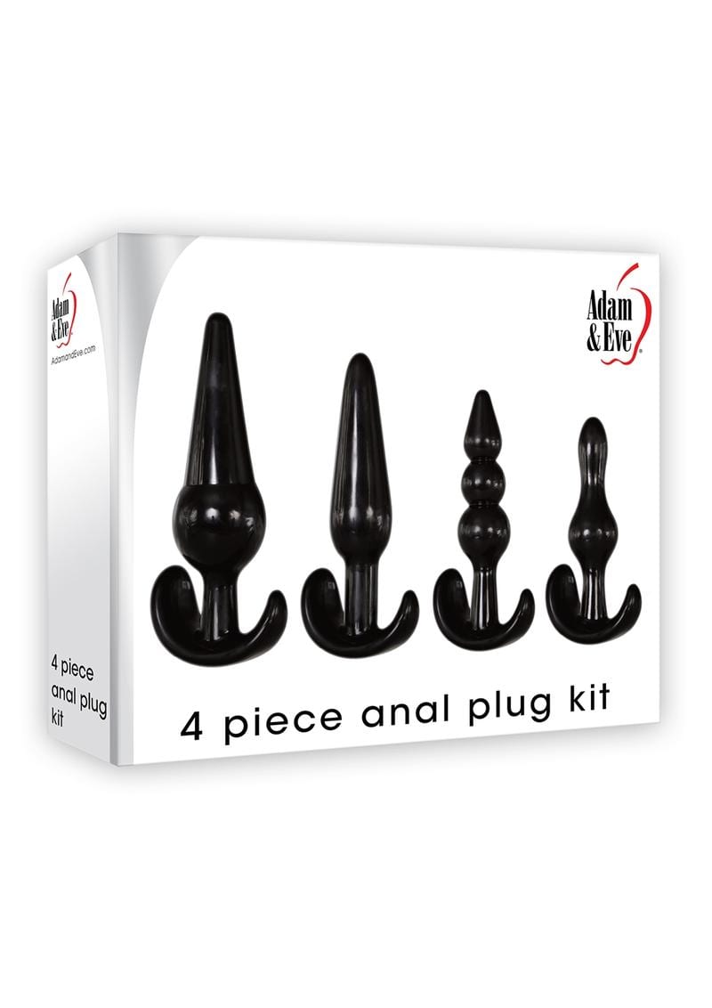 Adam and Eve 4 Piece Anal Plug Kit Black