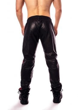 Prowler Red Leather Joggers Red Lg
