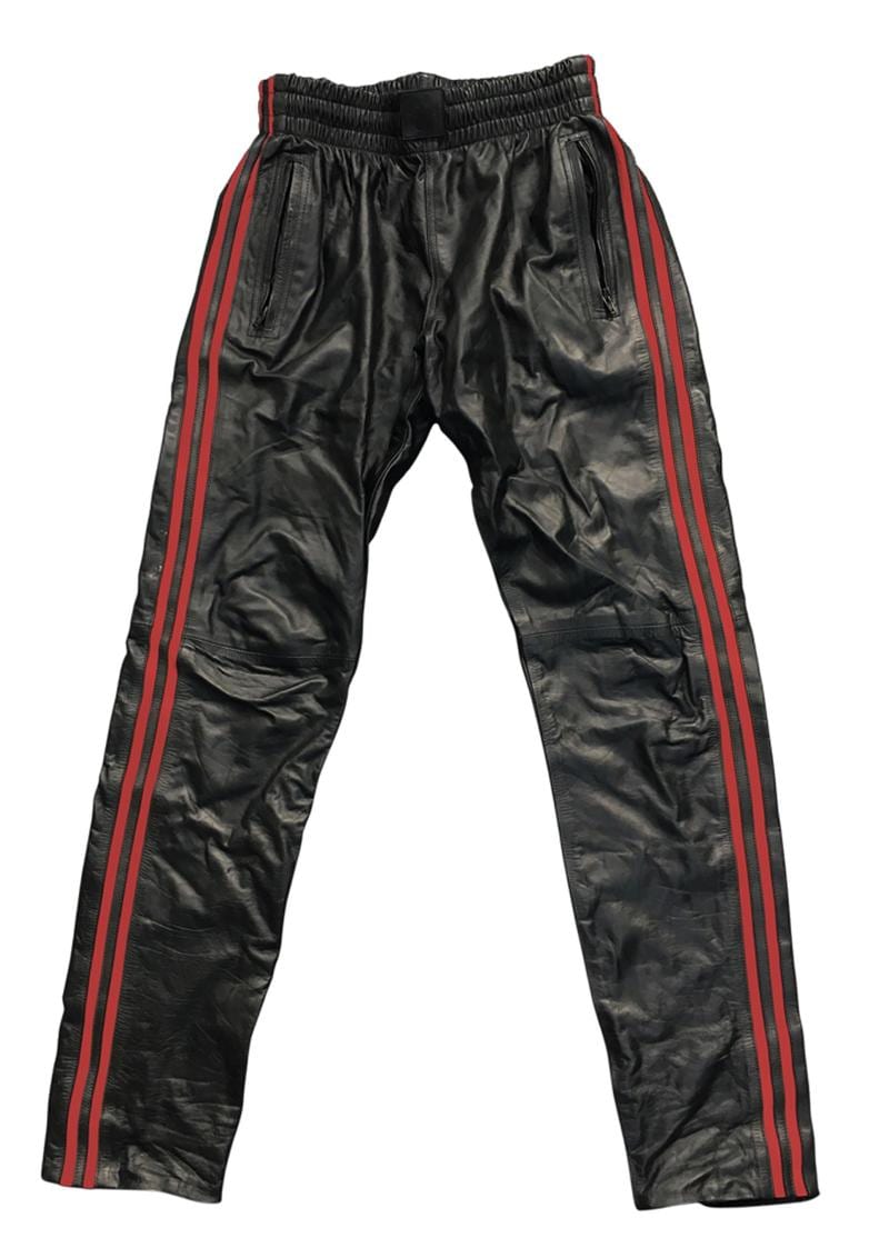 Prowler Red Leather Joggers Red Md
