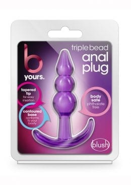 B Yours Triple Bead Anal Plug Purple