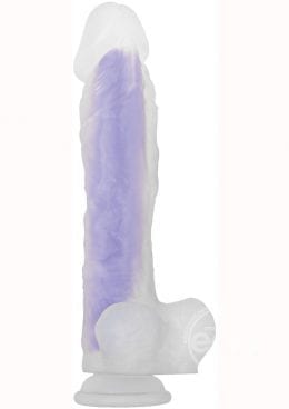 Luminous Stud Dildo With Balls - Purple - Image 3