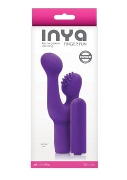 Inya Finger Fun Silicone Rechargeable Vibrating Clitoral Stimulator - Purple