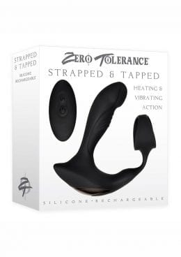 Zero Tolerance Strapped andamp; Tapped Silicone Vibrating Prostate Stimulator With Remote Control - Black