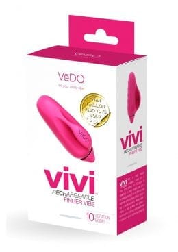 VeDO Vivi Rechargeable Silicone Finger Vibrator - Foxy Pink