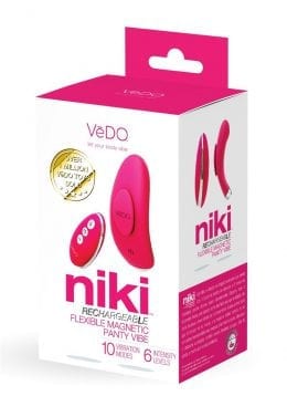 VeDO Niki Rechargeable Silicone Panty Vibrator - Foxy Pink