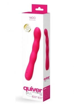 VeDO Quiver Plus Rechargeable Silicone Vibrator - Foxy Pink