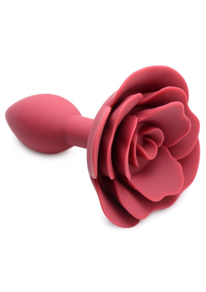 Master Series Booty Bloom Silicone Rose Anal Plug - Small - Red