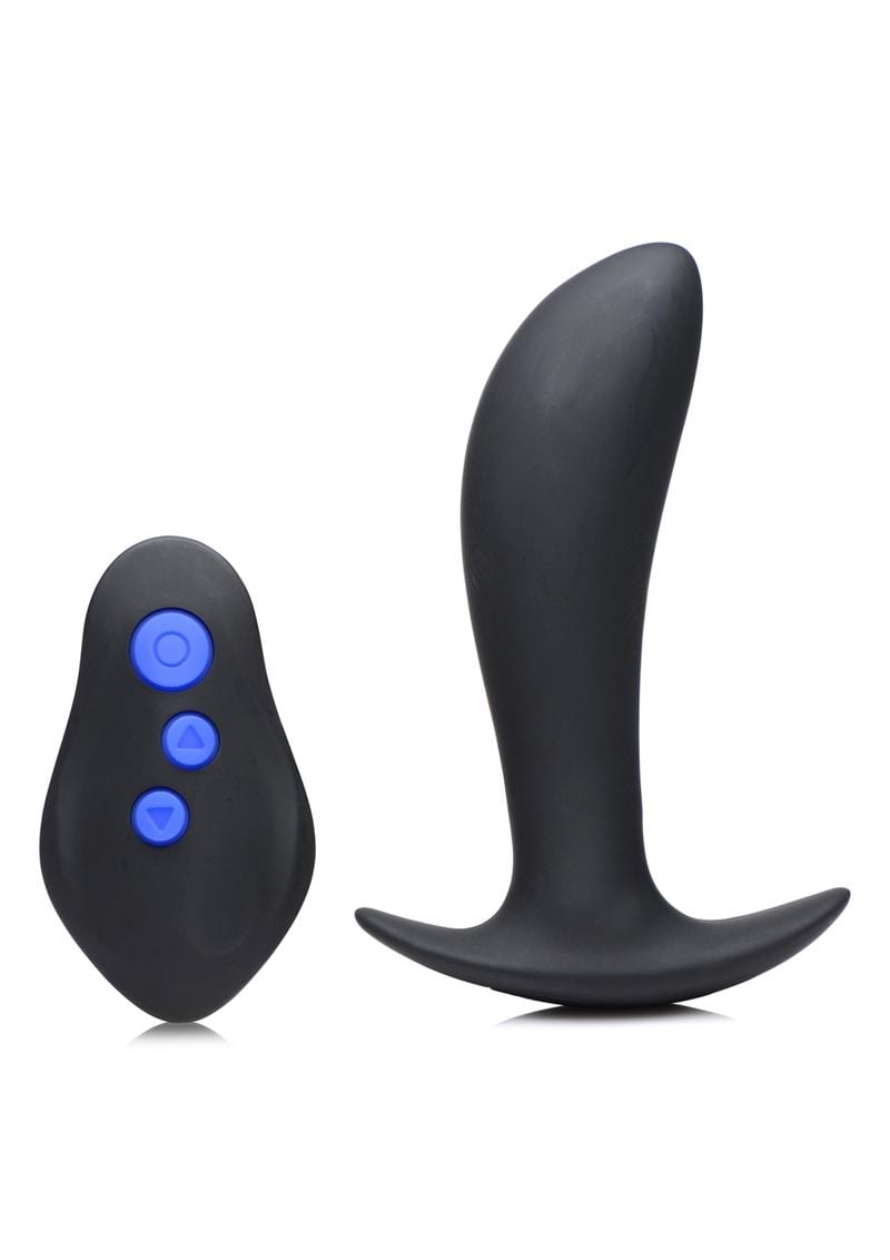 Zeus Pro-Shocker 8X Vibrating andamp; E-Stim Silicone Rechargeable Prostate Plug With Remote Control - Black