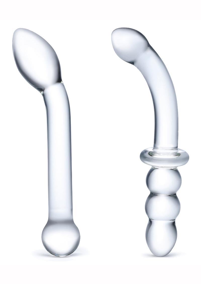 Glas G-Spot Pleasure Dildo Set (2 Piece) - Clear