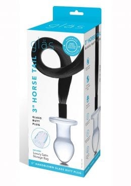 Glas Stallion Butt Plug - Clear/Black