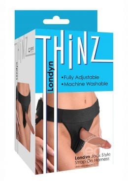 Thinz Londyn Jock Style Adjustable Strap-On Harness - Black