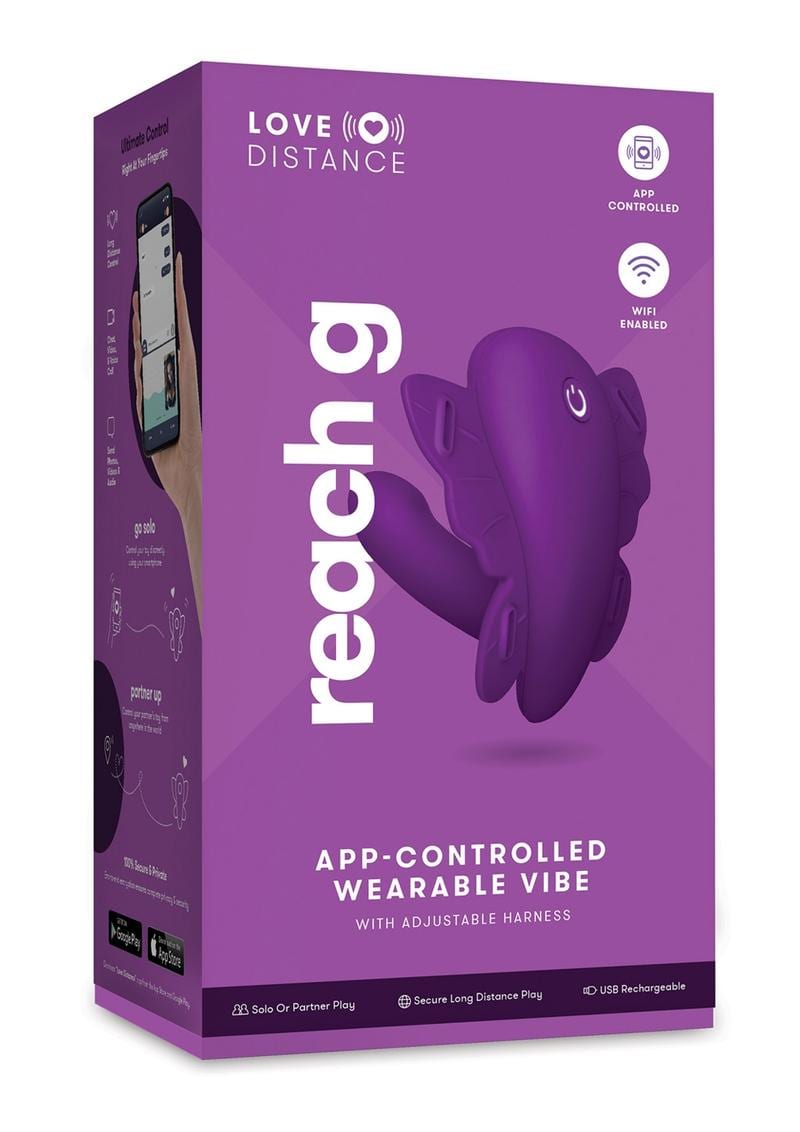 Love Distance Reach G App Controlled Rechargeable Silicone Wearable Vibe - Purple