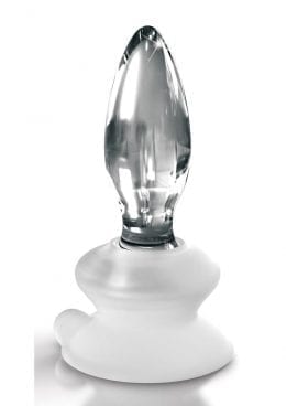 Icicles No 91 Glass Anal Plug With Bendable Silicone Suction Cup - Clear
