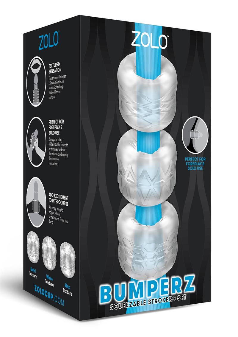 ZOLO Bumperz Strokers Masturbator Set (3pcs) - Clear