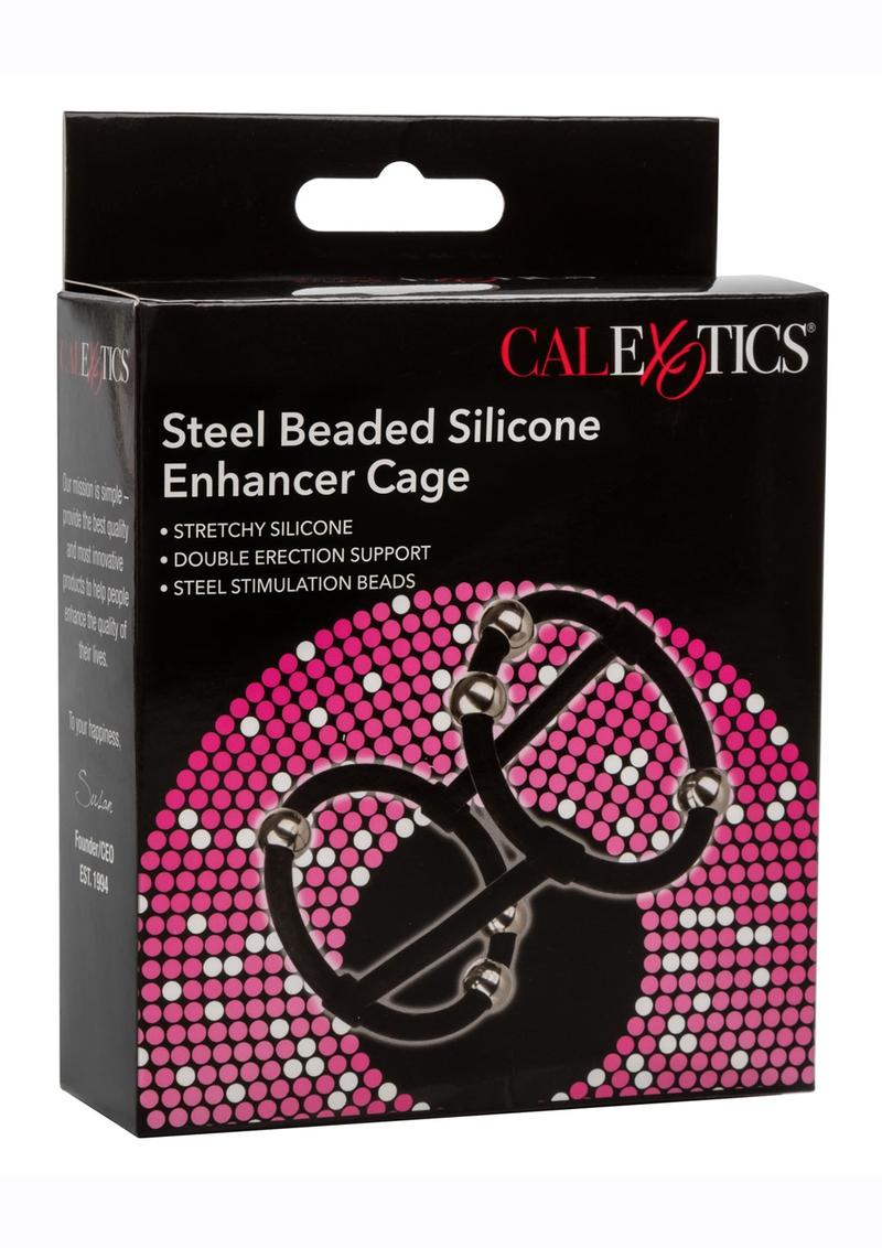 Bead Enhancer Steel Beaded Silicone Enhancer Cage - Black from Cherry Pie Online