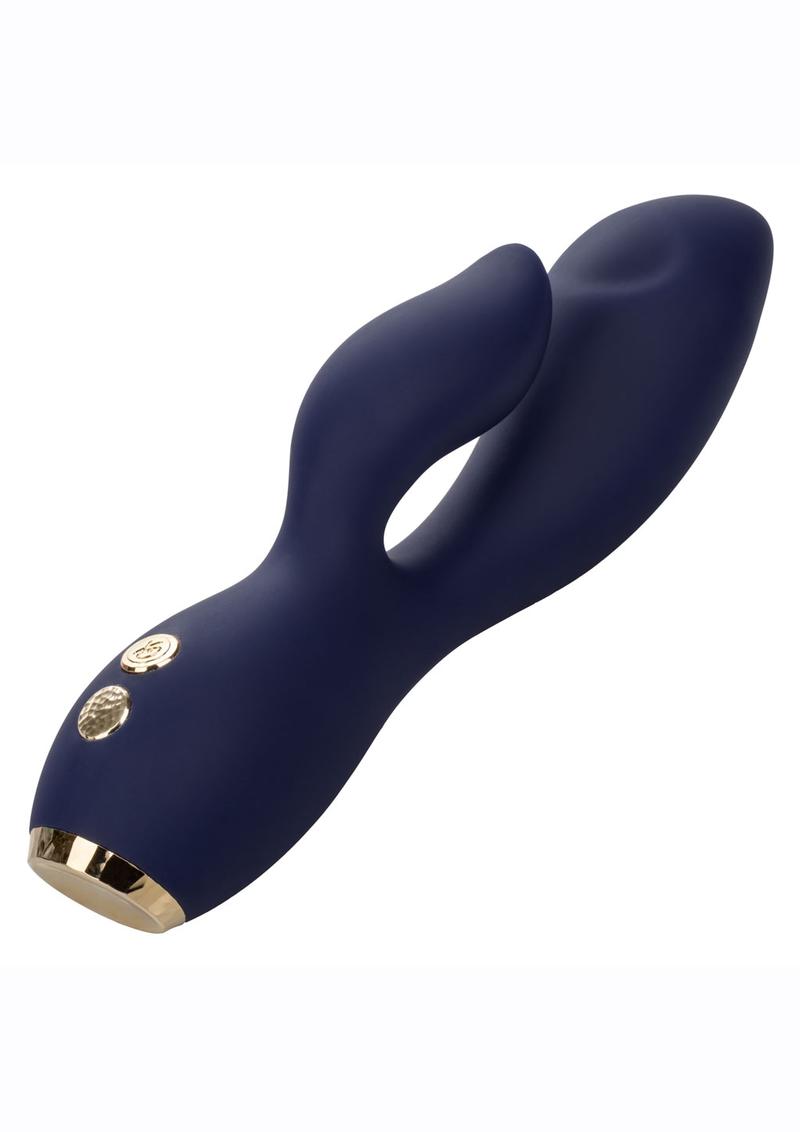 Chic Blossom Rechargeable Silicone Wand Massager - Blue