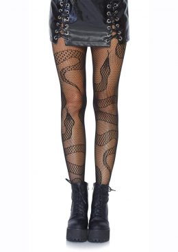 Leg Avenue Snake Net Tights - O/S - Black