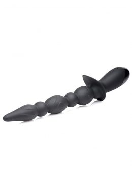 Master Series 10x Triple Blast Silicone Rechargeable Vibrating Anal Beads - Black