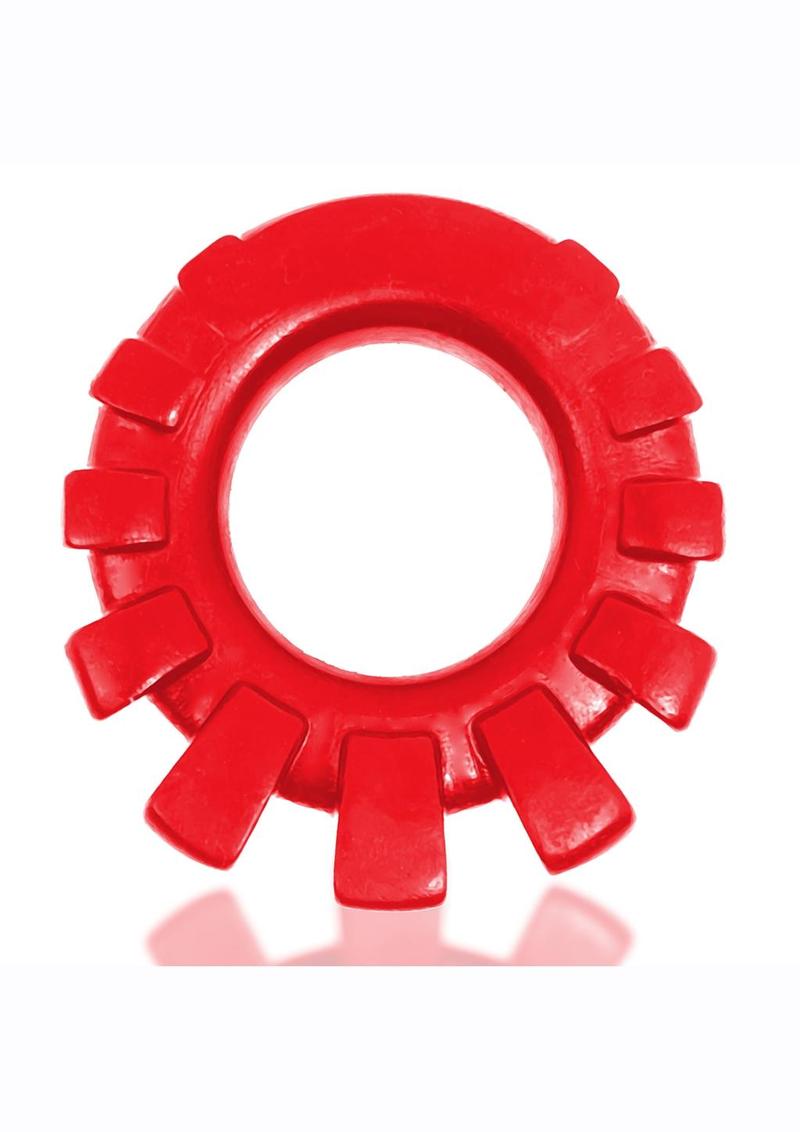 Cock-Lug Silicone Lugged Cock Ring - Red