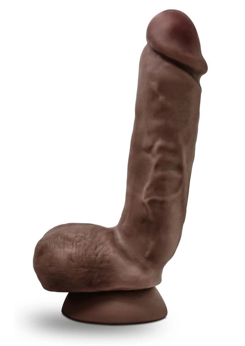 Dr. Skin Glide Self Lubricating Dildo with Balls 8.5in - Chocolate