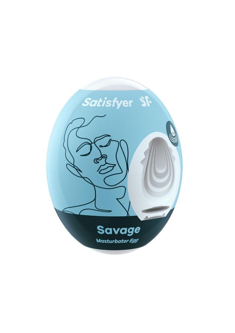 Satisfyer Masturbator Egg Single (Savage) - Blue