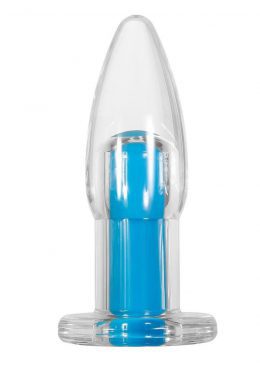 Gender X Electric Blue Silicone Rechargeable Vibrator with Remote Control - Clear/ Blue