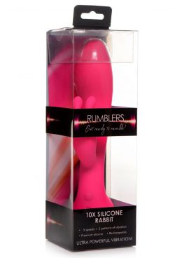 Rumblers 10X Rabbit Silicone Vibrator - Pink