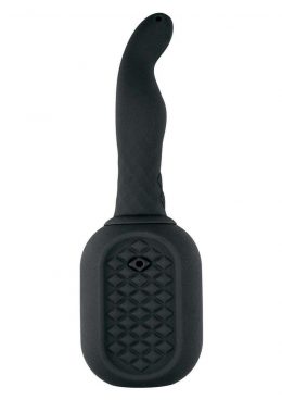 Vibrating Douche Rechargeable Silicone Anal Douche - Black