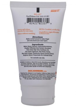 Relax Anal Relaxer For Everyone Water Based Lubricant 2oz