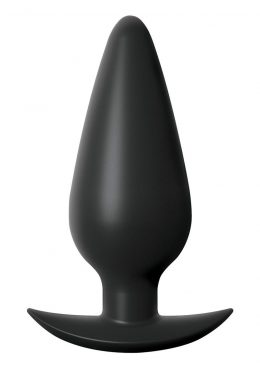Anal Fantasy Elite Collection Large Weighted Silicone Plug Waterproof 4.7in 5.8oz - Black