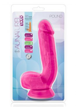 Au Naturel Bold Pound Dildo with Suction Cup 8.5in - Pink