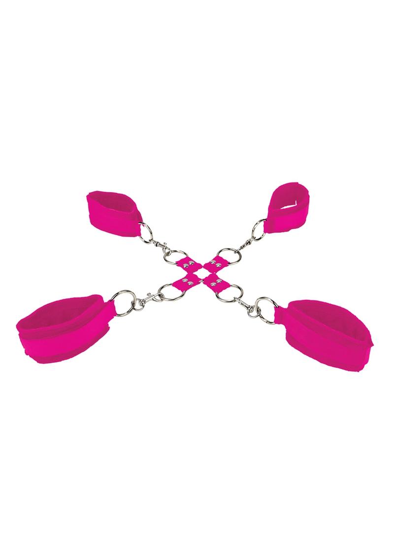 Ouch! Velcro Hand and Leg Cuffs - Pink