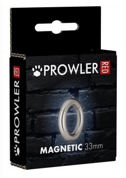 Prowler Red Stainless Steel Magnetic Cock Ring 33mm - Silver