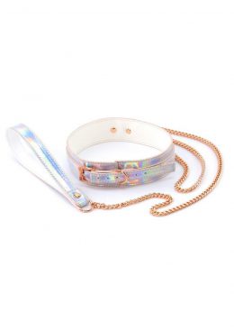 Cosmo Bondage Collar andamp; Leash - Rainbow