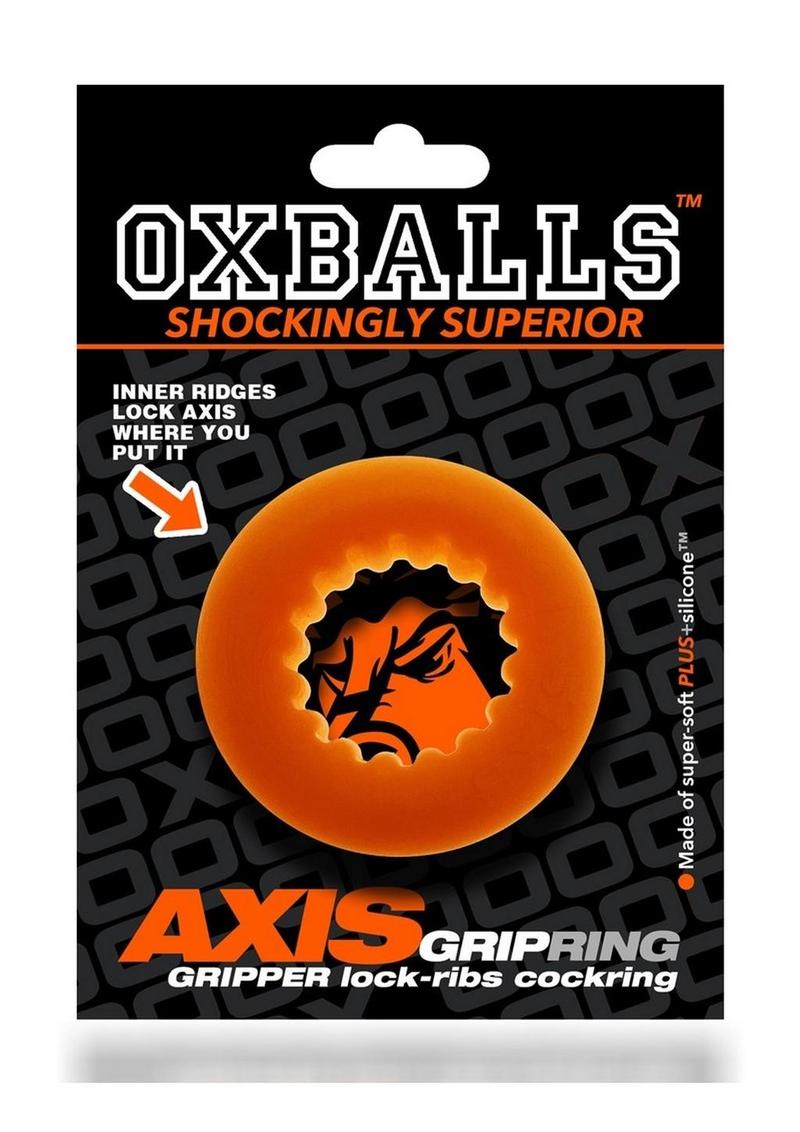 Oxballs Axis Rib Griphold Cockring - Orange Ice