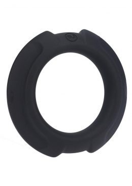 OptiMALE Flexisteel Soft Silicone With Inner Metal Core Cock Ring 43mm- Black