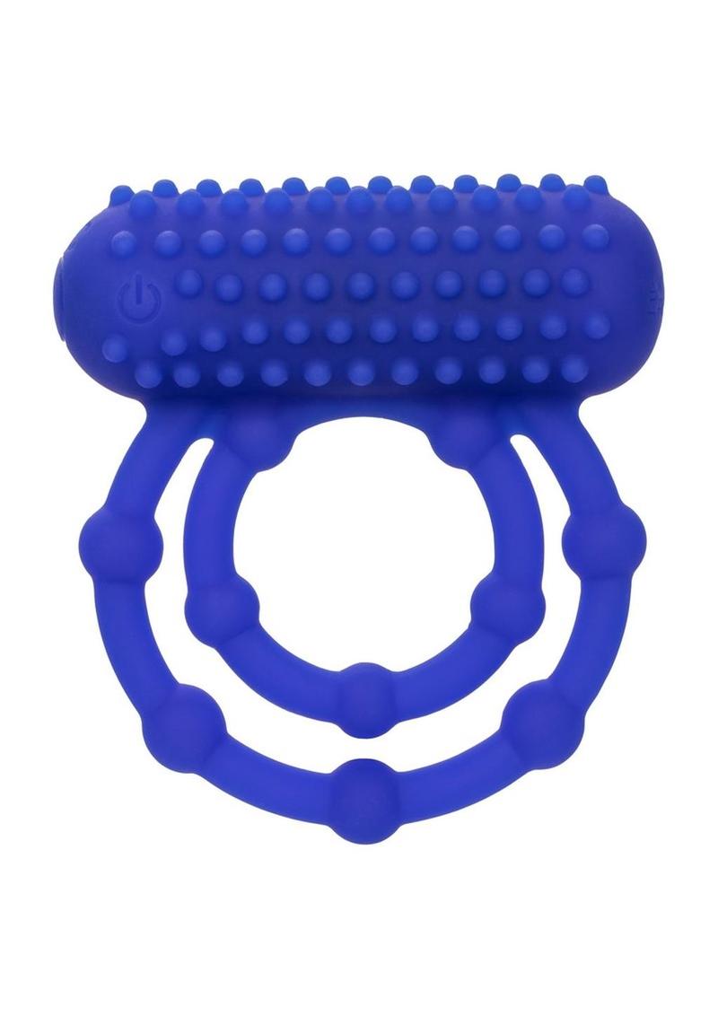 Silicone Rechargeable 10 Bead Maximus Couples Ring - Blue