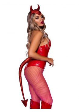 Leg Avenue Glitter Devil Kit (2 Piece) - O/S - Red