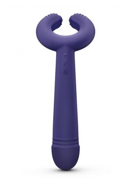 Please Me Rechargeable Silicone Vibrator - Moonlight Indigo