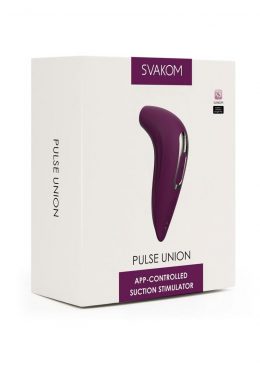 Svakom Pulse Union App Compatible  Silicone Vibrator - Purple/Silver