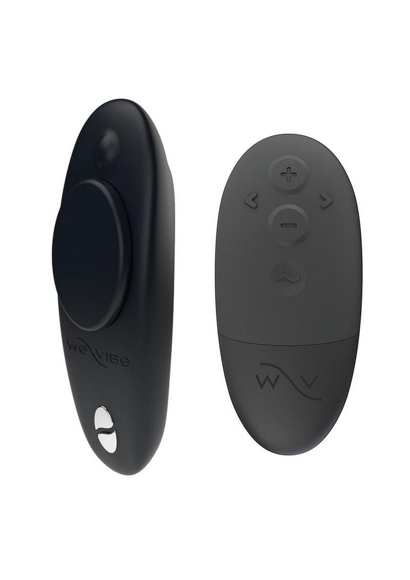 We-Vibe Moxie+ Wearable Rechargeable Silicone Panty Vibe Clitoral Stimulator with Remote - Black