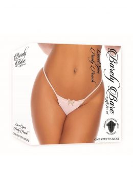 Barely Bare Lace Open Panty - O/S - Peach
