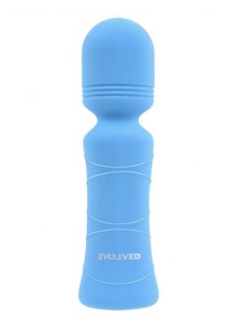 Out of The Blue Rechargeable Silicone Wand Vibrator - Blue