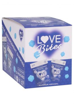 Love Bites Male Sensual Gummies 2 Count Pack (12 Packs per Box) - Raspberry