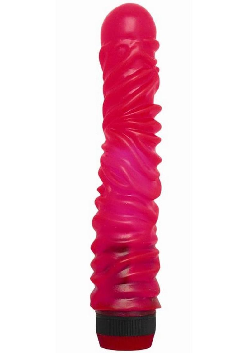 Jelly Caribbean Number 6 Vibrator 8in - Red