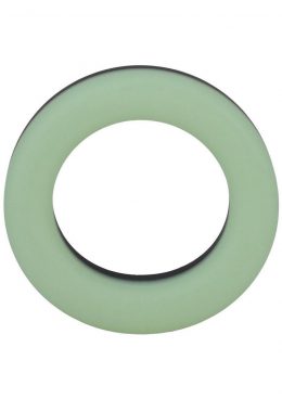 Rock Solid The Big O Glow in the Dark Silicone Cock Ring - Green/Black