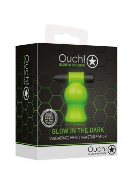 Ouch! Vibrating Head Masturbator Glow in the Dark - Green