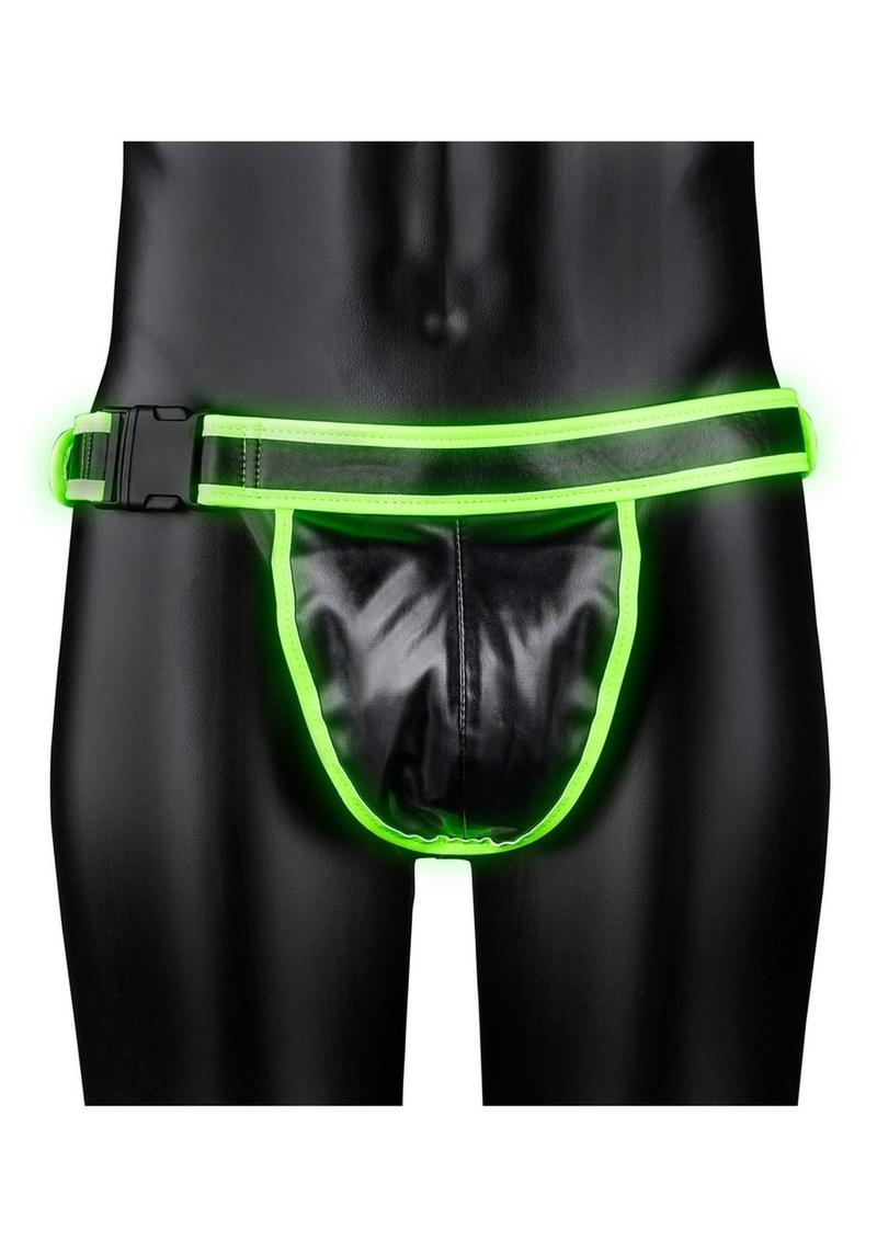 Ouch! Buckle Jock Strap Glow in the Dark - Large/XLarge - Green